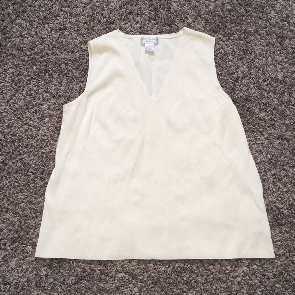 Worthington Cream Sleeveless Top